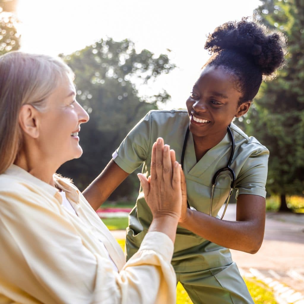 Nurse with patient
