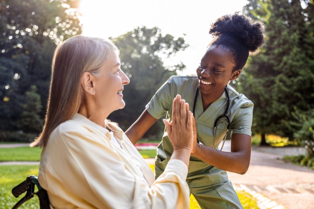 Nurse with patient