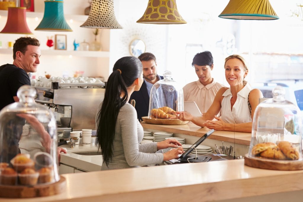 Woman ordering coffee